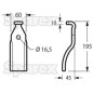 Nóż do glebogryzarki Prosta - 60x10mm Wysokość: 195mm. odległość pomiedzy otworami: Otwór Ø: 16.5mm. Zastępuje Pego...