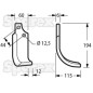 Nóż do glebogryzarki Zakrzywiony lewa 60x6mm Wysokość: 194mm. odległość pomiedzy otworami: 44mm. Otwór Ø: 12.5mm. Za...