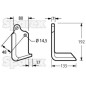 Nóż do glebogryzarki Zakrzywiony prawa strona 80x7mm Wysokość: 192mm. odległość pomiedzy otworami: 48mm. Otwór Ø: 14...