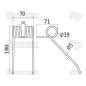 Palec sprezysty - - - Dlugosc:180mm, Szerokosc:70mm, Ø5mm - Zastepuje Hesston Zastępuje: 701710102