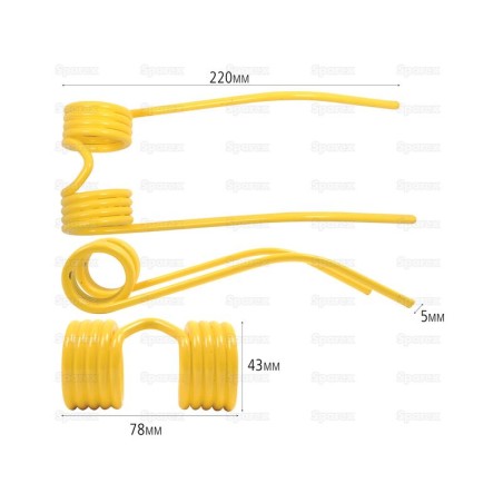 Palec sprezysty - - - Dlugosc:220mm, Szerokosc:78mm, Ø5mm - Zastepuje Massey Ferguson Zastępuje: 1053394M1