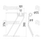 Palec sprezysty - lewa - Dlugosc:374mm, Szerokosc:101mm, Ø9mm - Zastepuje Deutz-Fahr Zastępuje: 06229776