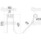 Palec sprezysty - lewa - Dlugosc:401mm, Szerokosc:102mm, Ø9mm - Zastepuje Deutz-Fahr Zastępuje: 06580647