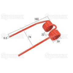 Palec sprezysty - Lewa/Prawa - Dlugosc:160mm, Szerokosc:74mm, Ø5.5mm - Zastepuje Krone Zastępuje: 9380403 