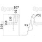 Palec sprezysty - prawa - Dlugosc:369mm, Szerokosc:107mm, Ø9mm - Zastepuje Lely Zastępuje: 4104311750