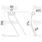 Palec sprezysty - prawa - Dlugosc:374mm, Szerokosc:101mm, Ø9mm - Zastepuje Deutz-Fahr Zastępuje: 06229777