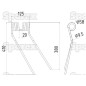 Palec sprezysty - prawa - Dlugosc:410mm, Szerokosc:125mm, Ø9.5mm - Zastepuje Galfre, Niemeyer Zastępuje: 600038