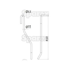 Palec sprezysty - prawa - Dlugosc:420mm, Szerokosc Ø11mm - Zastepuje Vicon Zastępuje: 90036191