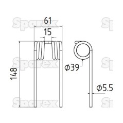 Palec sprezysty Dlugosc:148mm, Szerokosc:61mm, Ø5.5mm - Zastepuje Krone Zastępuje: 938006