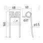 Palec sprezysty Dlugosc:160mm, Szerokosc:68mm, Ø5.5mm - Zastepuje Pottinger, Landsberg Zastępuje: 436144