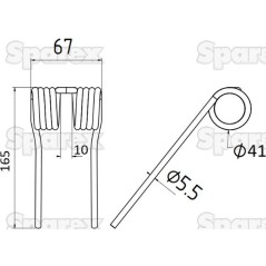 Palec sprezysty Dlugosc:165mm, Szerokosc:67mm, Ø5.5mm - Zastepuje Krone Zastępuje: 27001457 