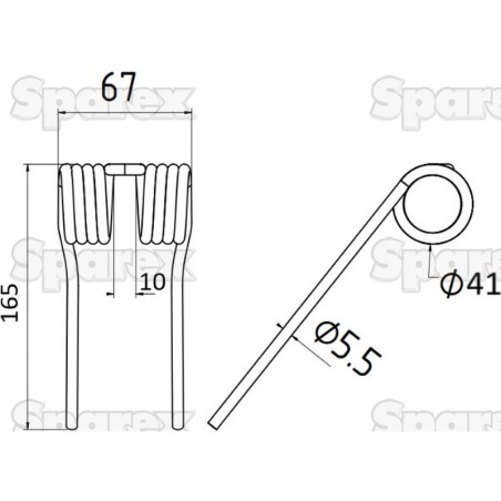 Palec sprezysty Dlugosc:165mm, Szerokosc:67mm, Ø5.5mm - Zastepuje Krone Zastępuje: 27001457