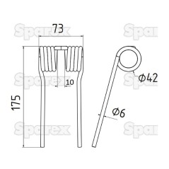 Palec sprezysty Dlugosc:175mm, Szerokosc:73mm, Ø6mm - Zastepuje Krone Zastępuje: 270098361 