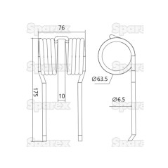 Palec sprezysty Dlugosc:175mm, Szerokosc:76mm, Ø6.5mm - Zastepuje Strautmann Zastępuje: 73514502 