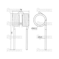 Palec sprezysty Dlugosc:176mm, Szerokosc:76mm, Ø6.5mm - Zastepuje Strautmann Zastępuje: 73514500