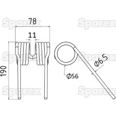 Palec sprezysty Dlugosc:190mm, Szerokosc:78mm, Ø6.5mm - Zastepuje Krone Zastępuje: 200599000 