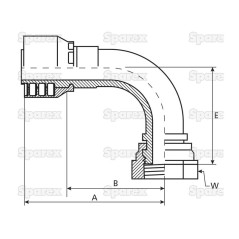 Parker BSP Wkłąd węża 3/4'' x 1'' x 11'' Żeński 90° Złączka kątowa 