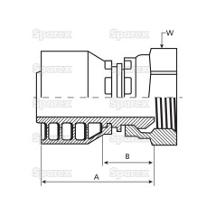 Parker BSP 60° Wkłąd węża 1/4'' x 1/4'' x 19'' Żeński Złączka prosta 