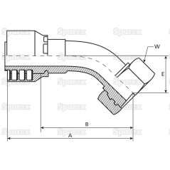 Parker Metryczny Wkłąd węża 1/4'' x M12 x 1.50 Żeński 135° Złączka kątowa lekka 