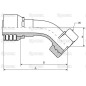 Parker Metryczny Wkłąd węża 5/16'' x M14 x 1.50 Żeński 135° Złączka kątowa lekka