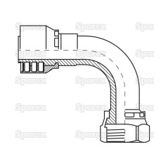 Parker ORFS Wkłąd węża 1/4'' x 9/16'' x 18'' Żeński 90° Złączka kątowa (Długa) 