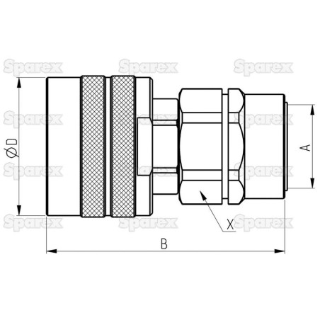 Parker Skręcana złączka hydrauliczna Męski 1/2'' Wielkość montażowa x 1/2'' BSP Gwint żeński