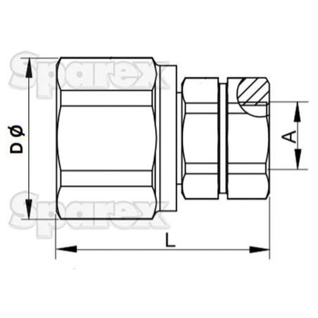 Parker Skręcana złączka hydrauliczna Męski 3/4'' Wielkość montażowa x 3/4'' BSP Gwint żeński