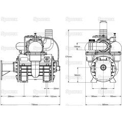 Pompa próżniowa - MEC13500H - Napęd hydrauliczny - 1000 RPM 
