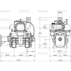 Pompa próżniowa - MEC8000H - Napęd hydrauliczny - 1000 RPM 