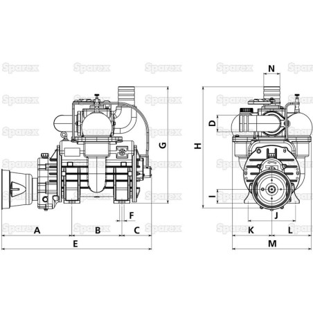 Pompa próżniowa podwójne przyłącze zbiornika - MEC8000MDU - Napędzana wałkiem - 540 RPM