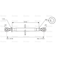 Cięgło górne wzmocnione (Kat.1/1) Kula i Kula, 1 1/4'', Długość min: 622mm. 