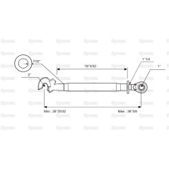 Cięgło górne wzmocnione (Kat.2/2) Kula i CBM Q.R. Hak, M36x3, Długość min: 680mm. 