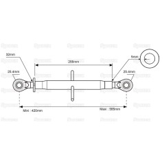 Cięgło górne wzmocnione (Kat.2/2) Kula i Kula, 1 1/4'', Długość min: 420mm.