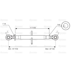 Cięgło górne wzmocnione (Kat.2/2) Kula i Kula, 1 1/4'', Długość min: 420mm. 