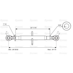 Cięgło górne wzmocnione (Kat.2/2) Kula i Kula, 1 1/4'', Długość min: 680mm. 