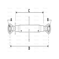 Cięgło górne wzmocnione (Kat.2/2) Kula i Kula, M36x3, Długość min: 420mm. 