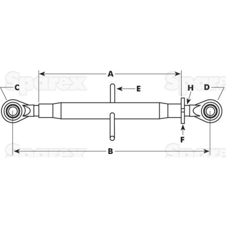 Cięgło górne wzmocnione (Kat.2/2) Kula i Kula, M40x3, Długość min: 540mm.