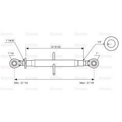 Cięgło górne wzmocnione (Kat.2/3) Kula i Kula, M40x3, Długość min: 540mm. 