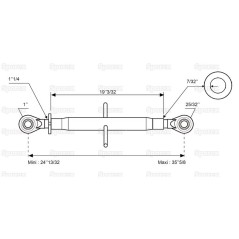 Cięgło górne wzmocnione (Kat.20mm/2) Kula i Kula, 1 1/4'', Długość min: 620mm. 