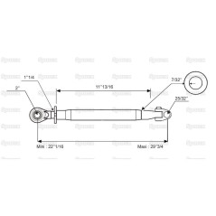 Cięgło górne wzmocnione (Kat.20mm/2) Przegub i Kula, 1 1/4'', Długość min: 560mm. 