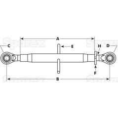 Cięgło górne wzmocnione (Kat.22mm/2) Kula i Kula, 1 1/4'', Długość min: 510mm. 