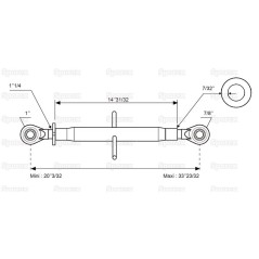 Cięgło górne wzmocnione (Kat.22mm/2) Kula i Kula, 1 1/4'', Długość min: 510mm. 