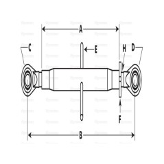 Cięgło górne wzmocnione (Kat.30mm/2) Przegub i Kula, M36x3, Długość min: 575mm. 