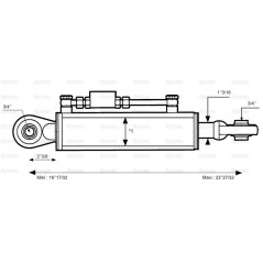 Cięgło hydrauliczne (Kat.1/1) Kula i Kula, średnica cylindra: 50mm, Długość min : 420mm. 