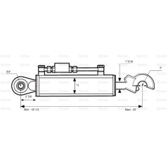 Cięgło hydrauliczne (Kat.1/2) Kula i CBM Q.R. Hak, średnica cylindra: 50mm, Długość min : 470mm. 