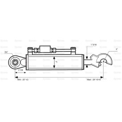 Cięgło hydrauliczne (Kat.1/2) Kula i CBM Q.R. Hak, średnica cylindra: 50mm, Długość min : 520mm. 