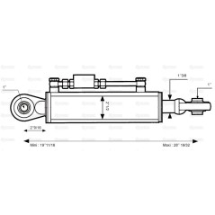 Cięgło hydrauliczne (Kat.2/2) Kula i Kula, średnica cylindra: 63mm, Długość min : 500mm. 