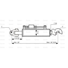 Cięgło hydrauliczne (Kat.2/2) Przegub i CBM Q.R. Hak, średnica cylindra: 63mm, Długość min : 660mm. 