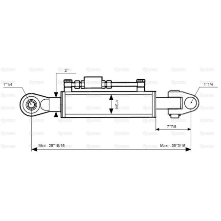 Cięgło hydrauliczne (Kat.3/3) Przegub i Kula, średnica cylindra: 120mm, Długość min : 760mm.