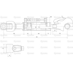 Cięgło hydrauliczne (Kat.36mm/4) Przegub i CBM Q.R. Hak, średnica cylindra: 120mm, Długość min : 760mm. 